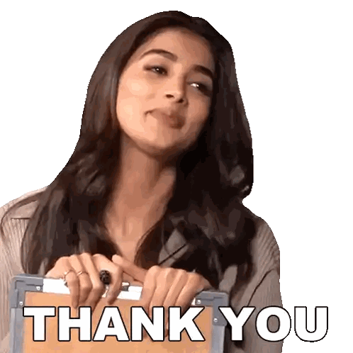 A Woman Is Holding A Briefcase And Says Thank You Sticker