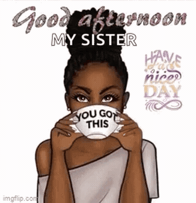A Woman Is Holding A Cup Of Coffee With The Words `` You Got This '' Written On It . GIF