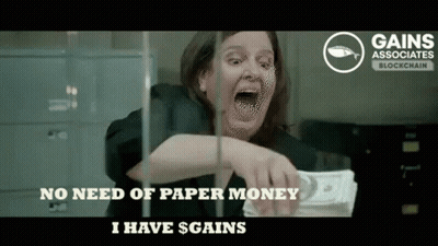 A Woman Is Holding A Stack Of Money Behind A Glass Door And Screaming . GIF