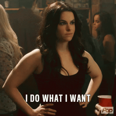 A Woman Is Holding Her Hands On Her Hips And Says I Do What I Want GIF