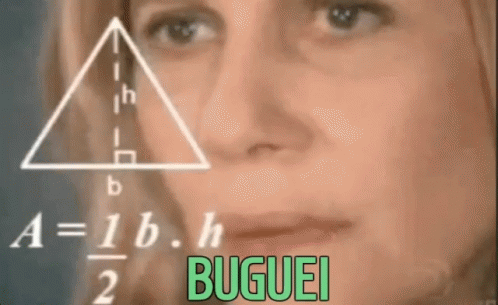 A Woman Is Looking At A Triangle With A Mathematical Equation On It . GIF