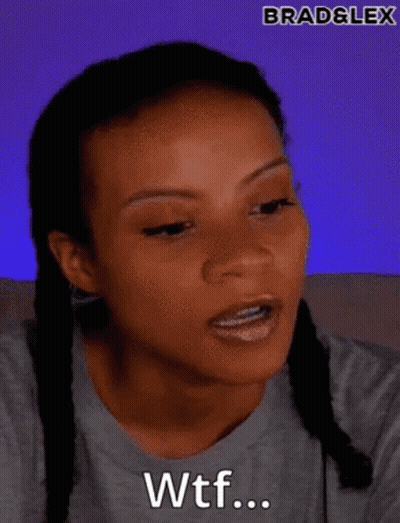 A Woman Is Looking Up At The Sky With The Words `` The Lord Is Testing Me '' Written On Her Face . GIF
