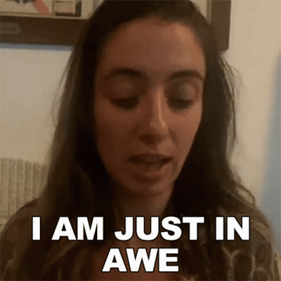 A Woman Is Making A Funny Face And Saying I Am Just In Awe GIF