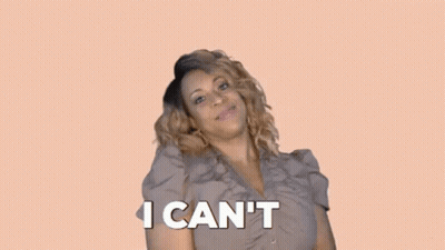 A Woman Is Making A Funny Face And Saying `` I Can T '' . GIF