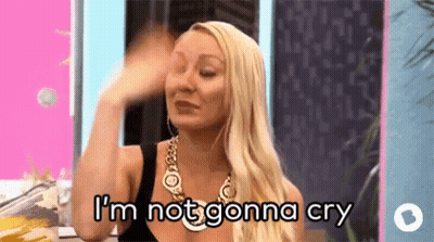 A Woman Is Making A Funny Face And Saying I 'M Not Gonna Cry . GIF