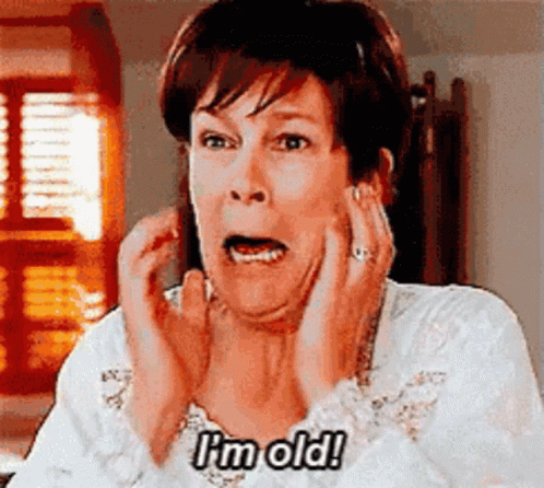 A Woman Is Making A Funny Face And Saying I 'M Old ! GIF