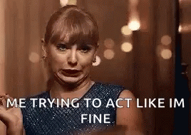 A Woman Is Making A Funny Face And Saying `` Me Trying To Act Like I 'M Fine '' . GIF