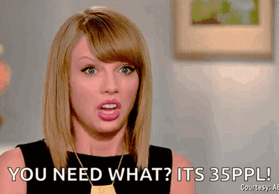 A Woman Is Making A Funny Face And Saying You Need What ? Its 35Ppl ! GIF