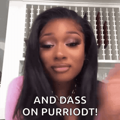 A Woman Is Making A Funny Face And Says `` And Dass On Purriodt '' GIF