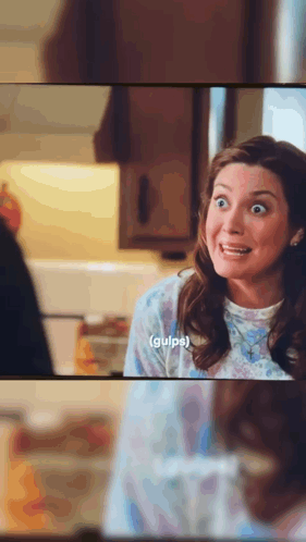 A Woman Is Making A Funny Face And The Word Gulps Is Visible GIF
