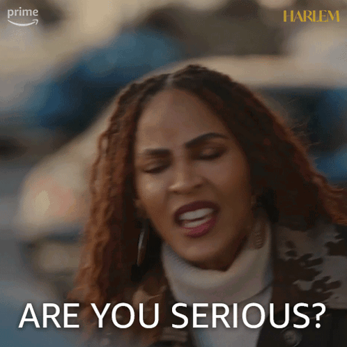 A Woman Is Making A Funny Face And The Words Are You Serious Are Next To Her GIF