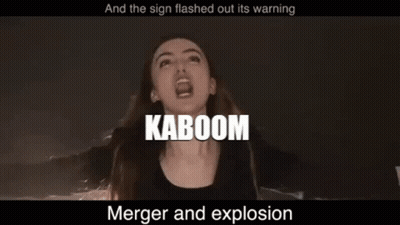 A Woman Is Making A Kaboom Sign With Her Hands GIF