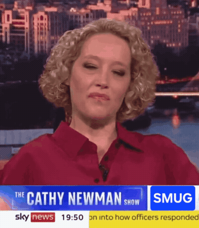 A Woman Is On The Cathy Newman Show On Sky News At 19:50 GIF