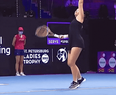 A Woman Is Playing Tennis At The St. Petersburg Ladies Trophy 2022 GIF