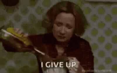 A Woman Is Pouring A Bottle Of Alcohol Into A Glass And Saying `` I Give Up '' . GIF