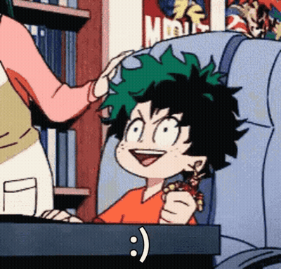 A Woman Is Putting A Smiley Face On The Head Of A Child . GIF