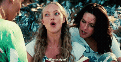 A Woman Is Reading A Book To Two Other Women While One Of Them Says What A Night . GIF