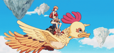 A Woman Is Riding On The Back Of A Chicken GIF