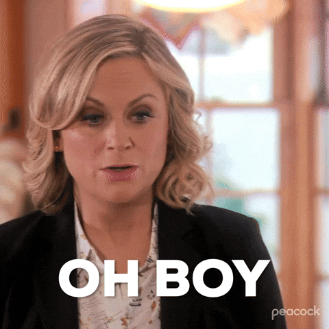 A Woman Is Saying Oh Boy In A Peacock Ad GIF