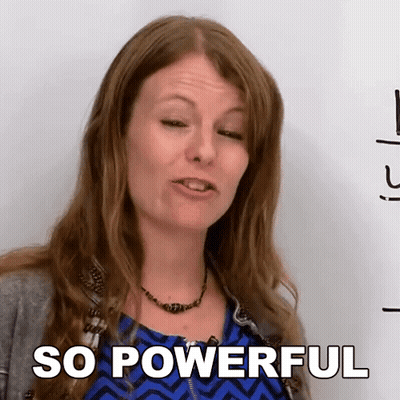 A Woman Is Saying So Powerful In Front Of A White Board GIF