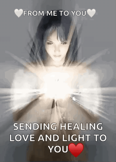 A Woman Is Sending Healing Love And Light To You . GIF