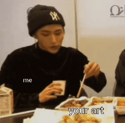 A Woman Is Sitting At A Table Eating Food With Chopsticks And A Cup Of Milk . GIF