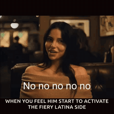A Woman Is Sitting At A Table With A Caption That Says No No No No GIF