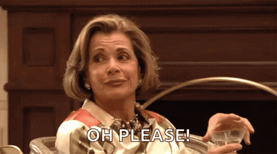 A Woman Is Sitting In A Chair Holding A Glass Of Wine And Saying " Oh Please " . GIF