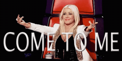 A Woman Is Sitting In A Chair With Her Arms Outstretched And The Words Come To Me Above Her . GIF