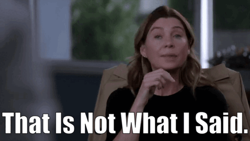 A Woman Is Sitting In A Chair With Her Hand On Her Chin And The Words `` That Is Not What I Said . '' GIF