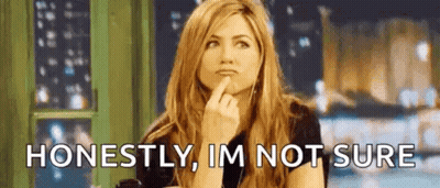 A Woman Is Sitting In Front Of A Window With Her Finger On Her Chin And Says `` Honestly , Im Not Sure '' . GIF