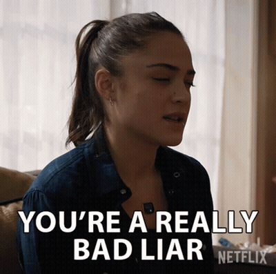 A Woman Is Sitting On A Couch And Says You 'Re A Really Bad Liar Netflix GIF