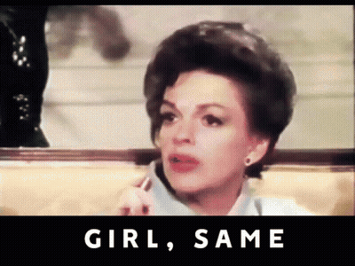 A Woman Is Sitting On A Couch Talking On A Cell Phone And The Words Girl Same Are Above Her . GIF