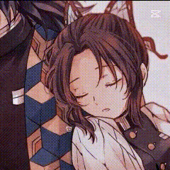 A Woman Is Sleeping On A Man 'S Shoulder In A Comic Book . GIF