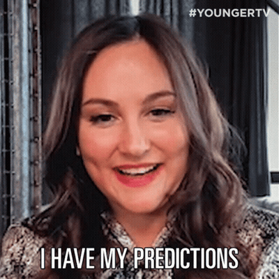 A Woman Is Smiling And Says I Have My Predictions . GIF