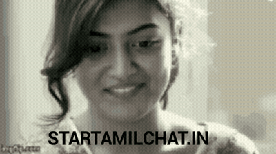 A Woman Is Smiling In A Black And White Photo With The Words Starttamilchat.in On The Bottom . GIF