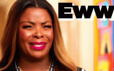 A Woman Is Smiling With The Word Eww Above Her GIF