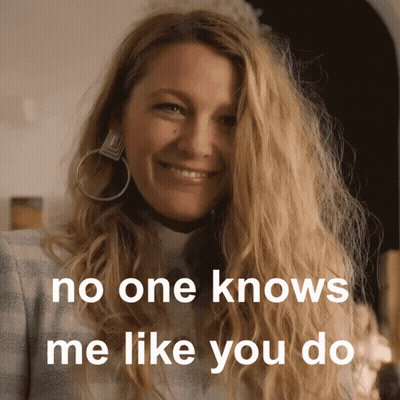 A Woman Is Smiling With The Words No One Knows Me Like You Do GIF