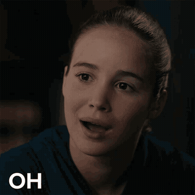 A Woman Is Smiling With The Words Oh Yea She Did Above Her GIF