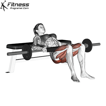 A Woman Is Squatting On A Bench With A Barbell And A Fitness Programer.com Logo In The Corner GIF
