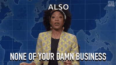 A Woman Is Standing In Front Of A Map And Says Also None Of Your Damn Business . GIF