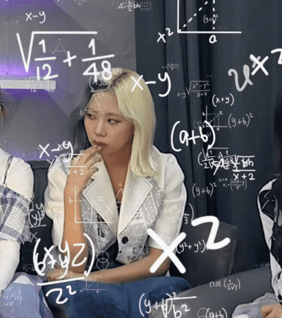 A Woman Is Surrounded By Mathematical Equations Including One That Says X = Y GIF