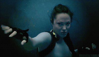 A Woman Is Swimming Underwater With The Words Bridooth.tumblr Written On The Bottom GIF
