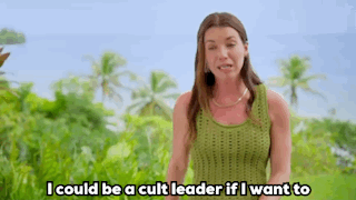 A Woman Is Talking About Being A Cult Leader If She Wants To . GIF