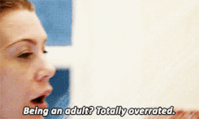 A Woman Is Talking About Being An Adult GIF