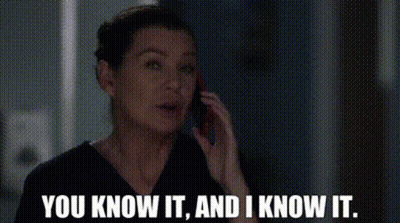A Woman Is Talking On A Cell Phone And The Words `` You Know It , And I Know It '' Are Visible . GIF