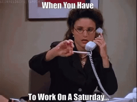 A Woman Is Talking On A Phone And Holding A Piece Of Meat In Her Hand . GIF