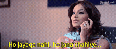 A Woman Is Talking On A Phone With The Words Ho Jayega Nahi Ho Jana Chahiye GIF