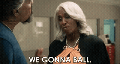 A Woman Is Talking To A Man In A Hospital Room And Saying We Gonna Ball . GIF