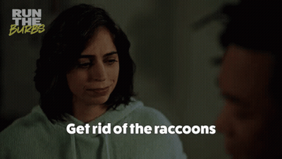 A Woman Is Talking To A Man With The Words In The Yard Of Your Mind GIF